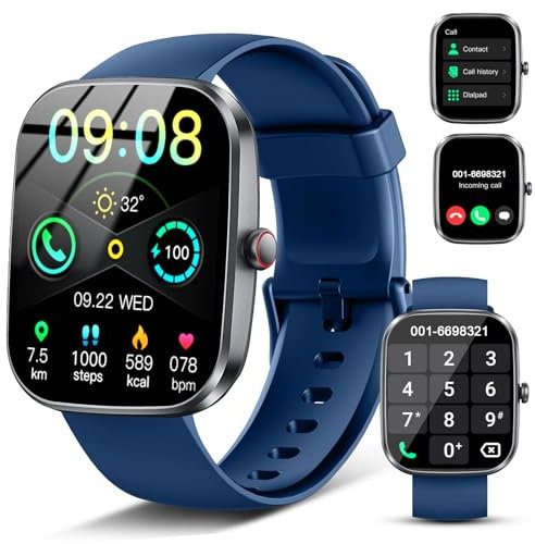 Reloj Inteligente Hombre Mujer, 1.91 Smartwatch con Llamadas Bluetooth, Pulsómetro, Monitor de Sueño, Podómetro, 110+ Modos Deportivos Smart Watch, Pulsera Actividad Impermeable IP68 para Android iOS