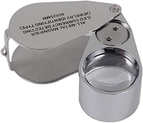 Förstoringsglas, 5X metallgravyr med blomförstoring, handhållen förstoringsglas, optisk lins, läslupp för läsning av observationskarta,