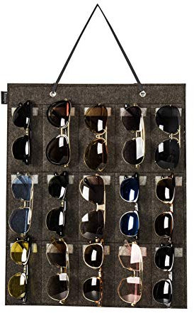 RZMAYIS Sunglasses Organizer Storage Wall Mounted Hanging Sunglasses Organiser 15 Slots Glasses Storage Organizer Holder