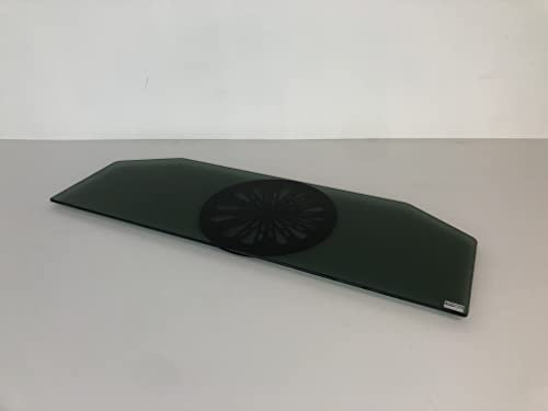 Base girevole per TV, sagomata sul retro per facilitare la rotazione - in vetro temperato mm 6 colore Nero fumè, GK95N, dim: cm 94x32 - portata max. kg 40
