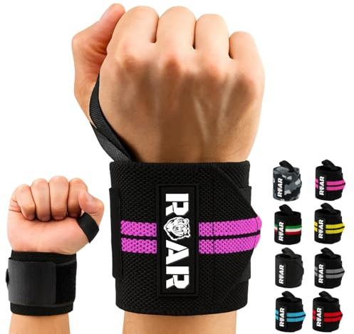 Roar® Muñequeras Deportivas (2 Unidades) – Muñequeras para Gimnasio, Crossfit y Fitness, Wrist Wraps Ajustables para Levantamiento de Pesas, Entrenamiento y Soporte de Muñeca Hombre Mujer