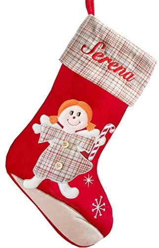 DIBSIES Personalized Classic Gray Plaid Christmas Stocking (Angel)