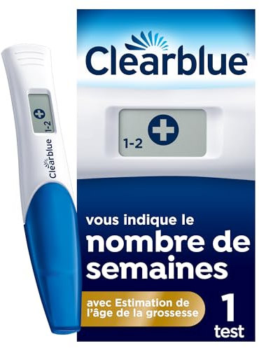 Test De Grossesse Clearblue Digital Avec Estimation De l’Âge De La Grossesse, Le Seul Test Qui Vous Indique Le Nombre De Semaines, 1 Test Digital