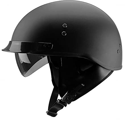 MILWPC Half Hjälmar Retro mopedhjälm Open Face-hjälm Inbyggt visir Quick Release halvhjälm DOT ECE-certifierad skoterhjälm Jethjälm,A-L（59-60cm）