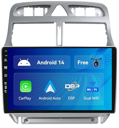 SXAUTO Android 13 IPS-bilradio, inbyggd CarPlay/Android Auto, gratis backkamera, 2G + 32G, rattkontroll DAB Fast-Boot, WiFi, DSP, BT, 2 Din, 9 tum
