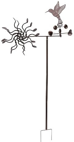 DAUZ Molino de Viento de Metal, Hilanderos de Viento Antienvejecimiento para Jardín