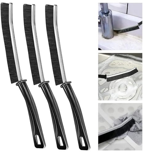 Brosse Joint carrelage,Brosse Nettoyage,Brosse de Nettoyage,Petite Brosse de Nettoyage,Brosse carrelage-pour carrelage, glissières, et fenêtres, Salle de Bains, Cuisine Nettoyage de coulis 3 pièces