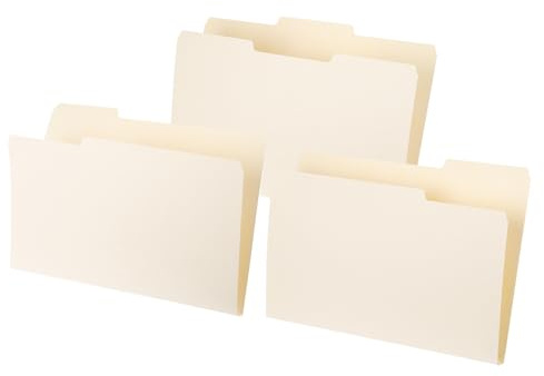 PATIKIL 50pcs Manilla Folders, Manila File Folders Legal Size Manila Folders 1/3 Cut Paper Organizer Bulk for Classroom Home Office Paperwork 8.5 x 14 Inch, Tab in Left, Middle,Right