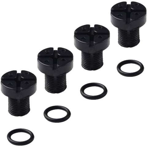1 Set 4 Pcs Vent Screw Plug Coolant Expansion Tank Bleeder Screw Radiator Drain Screw with O-ring Washer for Radiator Air Overflow System