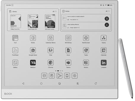 BOOX Tablet Note Max 13.3 Notebook B/W 300 ppi 128 GB Android 13 E-Ink WiFi BT (senza luce anteriore)