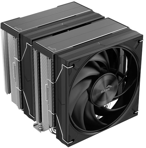 SAMA A60E Disipador de CPU de Doble Torre, 2×Ventiladores PWM de 120 mm con Aro Guía, 6 Heatpipes de Contacto Directo,265 W TDP, Intel LGA 1700/1200/115X/1851 y AMD AM4/AM5 - Plateado,