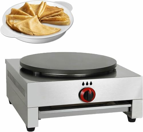 15 -Inch Crepe Machine, Large Commercial Sin -Edging Plate Without Edges, Pancake Iron With A Single Plate, LPG Gas With Adjustable Temperature, Suitable For Domestic Use