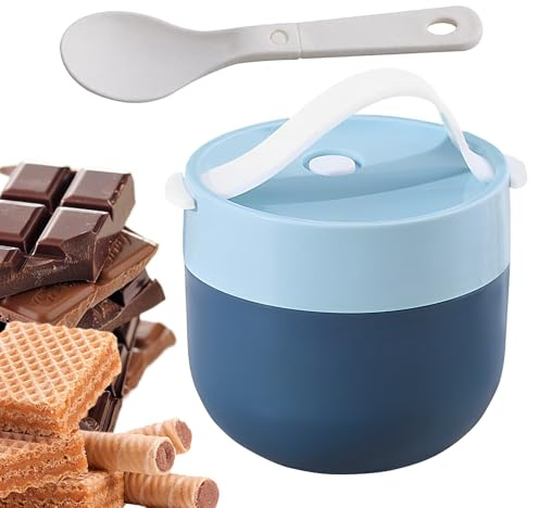 Contenitore di zuppa isolato - ciotola di alimenti termici 4.33x3.94in per perdite a prova di perdite, mantenimento del calore con cucina a cucchiaio, conservazione degli alimenti per casa, viaggi, ca