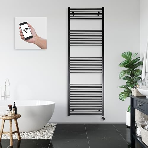 anapont WiFi und Bluetooth elektrischer Badheizkörper 1775x600 schwarz