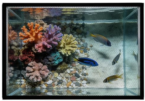 Aquarium Net - 60cm x 30cm Adjustable Aquarium Top Mesh Screen Professional Growers Hobbyists Maintenance Home | Office Lobby Pet Store Temporary Magnetic Anti Jump