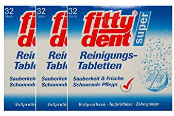 3x FITTYDENT super Reinigungstabletten Prothesen Zahnspangen