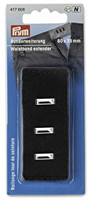 Prym 417608 Haken schwarz 80 x 35 mm Bunderweiterung, Baumwolle PRYM_417608-1