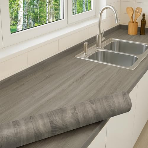 Pellicola autoadesiva per porta, per mobili, cucina, cucina, armadietto, pellicola in legno di quercia Dayton | Larghezza del rotolo 90 cm