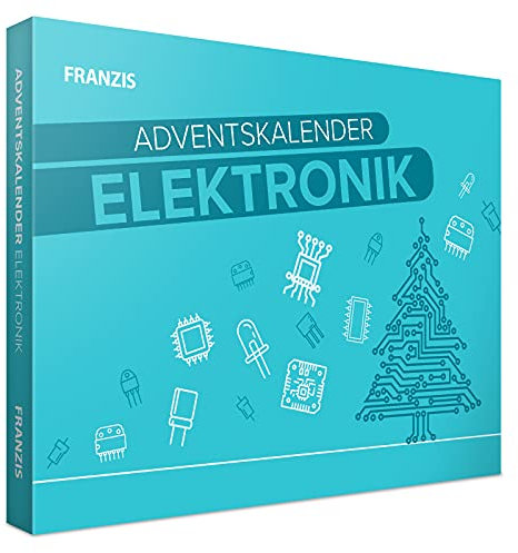 FRANZIS 67400 - Elektronik Adventskalender, 24 spannende Experimente rund um Elektronik, Komplettset mit Platine und Bauteilen, inkl. 31-seitigem Begleitbuch, Mehrfarbig
