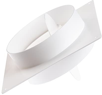 Steinberg14 Flangia da Parete 100mm con Valvola di Non Ritorno, Connettore in PVC, Tubo di Ventilazione