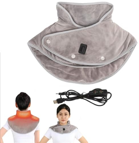 Almohadilla Eléctrica Ergonómica, Microfibra Ultrasuave, 3 Niveles de Temperatura, para el cuello y el hombro, relajante, almohadilla eléctrica portátil para la espalda y el abdomen
