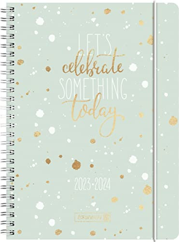 BRUNNEN Schülerkalender „Celebrate“ 2023/2024 2 Seiten = 1 Woche A5 mint