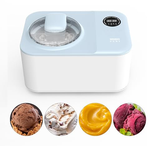 Sensio Home Icy Treats Ice Cream & Dessert Maker, Delicious Fast Ice Cream NO Pre Freezing Required, Gelato, Sorbet, Yoghurt In 40 Minutes with Recipes Included, Blue