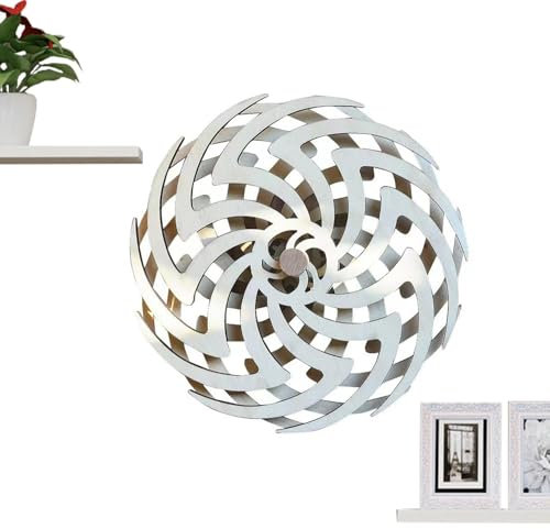 Molino de viento cinético, molino de viento para patios, molino de viento cinético giratorio de madera para exteriores | Adornos decorativos, esculturas de viento y peonzas para jardín, césped al