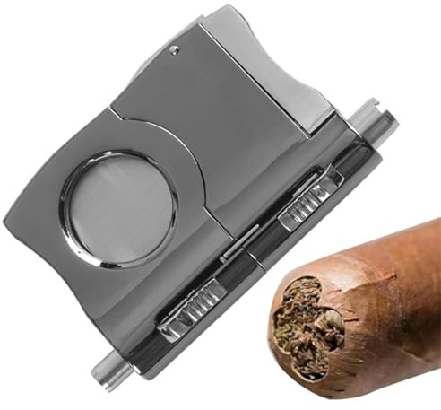 Cigarr Punch Cutter, cigarrskärare i rostfritt stål, integrerad håltagare