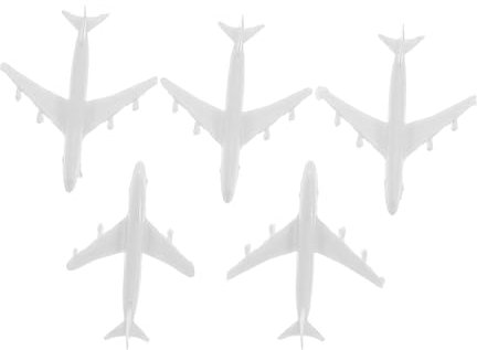 Vaguelly 5stücke Flughäfenmodell Aus Kunststoff Realistisches Flugzeugmodell Flughafenmodellzubehör Zum Basteln Miniatur-Flugzeug-Ornament Für Raumdekor Sandkasten-miniaturen Kleines Spielz