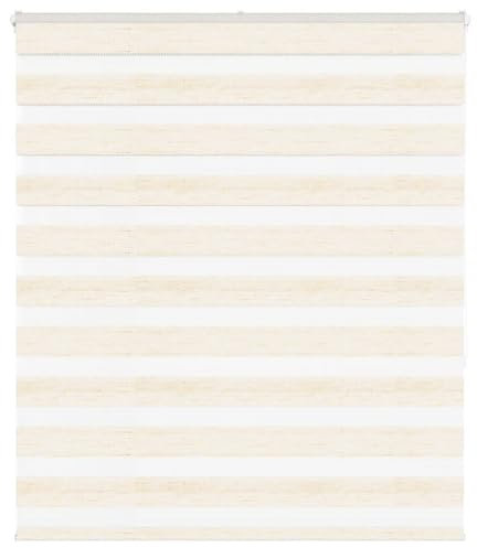 vidaXL Zebrarollo Marmorbeige 130x150cm Stoffbreite 125,9 cm Polyester, Zebra-Rollo, Doppelrollo, Zebra-Jalousie für Fenster, Doppelrollo, Zebra-Rollo