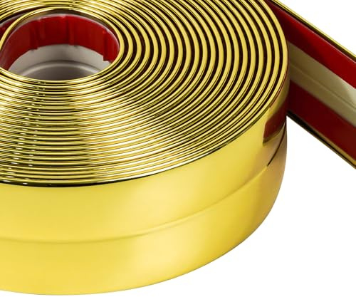JSIWOTH Listelli Auto-adesivi, Modanature Auto-adesive, Profili di Finitura Flessibili per Parete 2 cm × 6,1m, Rivestimento Angolare PVC per Pareti, Mobili, Scale e Piani di Lavoro