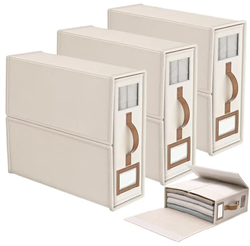 Ruioomeep Linen Lot de 3 boîtes de rangement pour lit avec fenêtre transparente et étiquette - Pour tiroir de lit, sac de rangement pour linge de lit, couvertures et vêtements (lin beige)