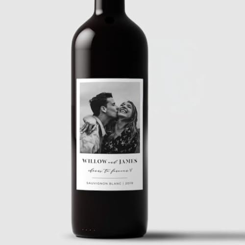 Etichette adesive personalizzate for vino con foto (20 pezzi), decalcomanie decorative for bottiglie, bomboniere minimaliste, etichette regalo personalizzate for vino.