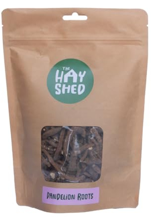 The Hay Shed Natural Dandelion Root Sticks – Crunchy Foraging Food, Dandelion Roots for Rabbits, Guinea Pigs, Hamsters, Chinchilla, Degus & More – High Fibre Small Pet Treats 100g