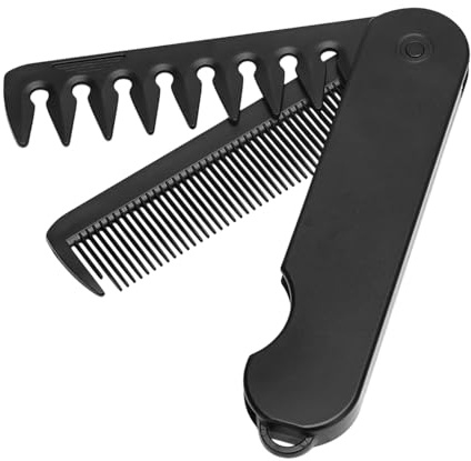 1 Piezas Pincel De Cabello Plegable | Peine Plegable | Peine De Cepillos | Con Diseño De Dientes Finos Y Anchos | Para Barba, Bigote Aseo Y Peinado