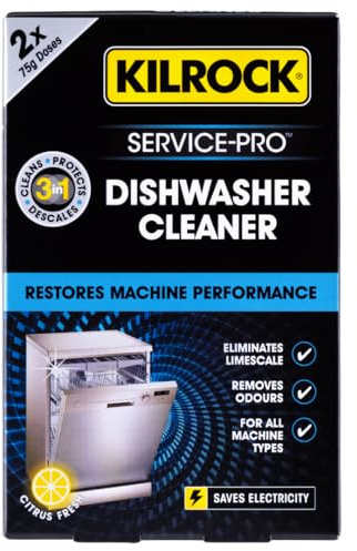 Kilrock Service Pro Dishwasher Cleaner 2x 75g - Removes Limescale - Removes Odours - For All Machine Types, Restores Machine Performance