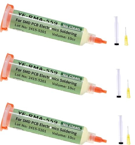 BORISCA 3Pezzi 20g 138°C Flussante per Saldatura a Stagno con Asta di Spinta Pasta Saldante Stagno per Saldare Attrezzature di Precisione No Clean Flux Paste Per Uso Industriale o Personale