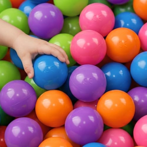 LittleTom Bällebad Spielbälle Baby - 900 Bunte Bälle 6 cm - robuste Kunststoffbälle für Spielzelt Spieltunnel oder Bällebad, Indoor & Outdoor Spielzeug für Babys und Kinder, leicht und sicher
