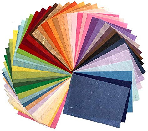 50 Blatt gemischte Farben, A4, dünne Naturfaser, Maulbeerpapier, Kunst, Washi-Papier, Design, Kunst, Origami, Lieferanten, Kartenherstellung, DIY Handwerk
