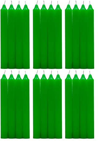 H Hansel Home - Candele per candelabro, cera,Set di 24 pezzi,Altezza 17.5 cm,Ø1.8cm, Candele a bastoncino (colore verde)