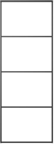 Porta Scorrevole Vetro Smerigliato ESG Alluminio 76x205 cm Nera