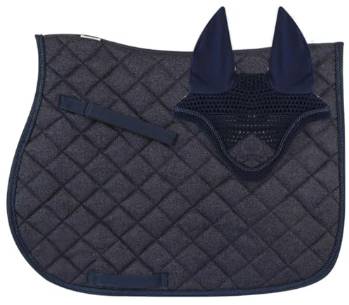 Horses Ensemble Sous-Selle de Saut + Bonnet Julien Lumineux, Style et Confort pour Votre Poney de Tosoni Selleria (Bleu, Pony)