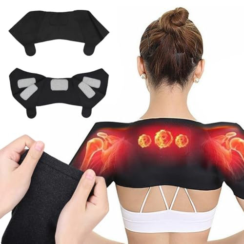 Fascia per Spalle Calda,Supporto per Spalla Doppia,Supporto per Spalla,Imbottitura per Spalla Calda Invernale,Fascia per Spalla a Compressione,Spalle elastico protezione,Spalle supporto articolazione