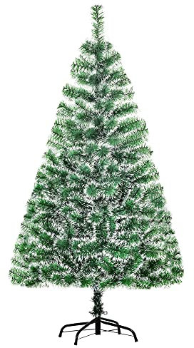 HOMCOM Albero di Natale Artificiale da 416 Rami, Albero di Natale 150cm in PET con Base in Metallo, Ø75x150 cm, Verde