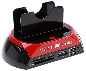 Multifunctional Hard Disk Base 2.5/3.5 inch IDE/SATA Mobile Hard Disk Base Dual-bay HDD Docking Station US Plug