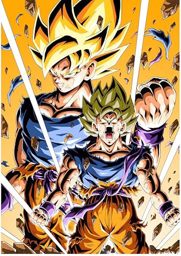 Genérico Póster Lámina Goku Power. Tamaño A4 (210 x 297 mm). Ideal Para enmarcar o colocar directamente en la pared. Papel fotográfico premium Glossy de 255gr/m2