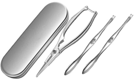 OUNONA Utensili per Crostacei in Acciaio Resistenti Strumenti per Aprire Granchio e Aragosta con Pinza Antiscivolo e Forchette Ergonomiche Kit Leggero e Portatile per Cucina e