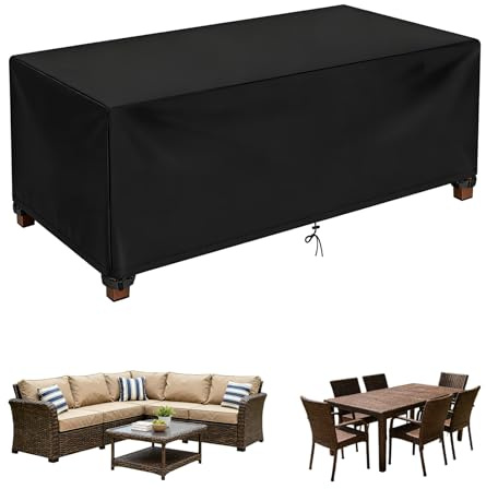 Housse Salon de Jardin Exterieur Imperméable 420D Oxford Tissu Protection pour Tous Les Temps Housses pour Mobilier de Jardin pour Table Chaise et Canapé-Black||60x60x60cm(LxWxH)