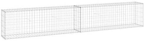 Solivagant Gabbione con Copertura in Acciaio Zincato 300x30x50 cm,Argento,16.2kg